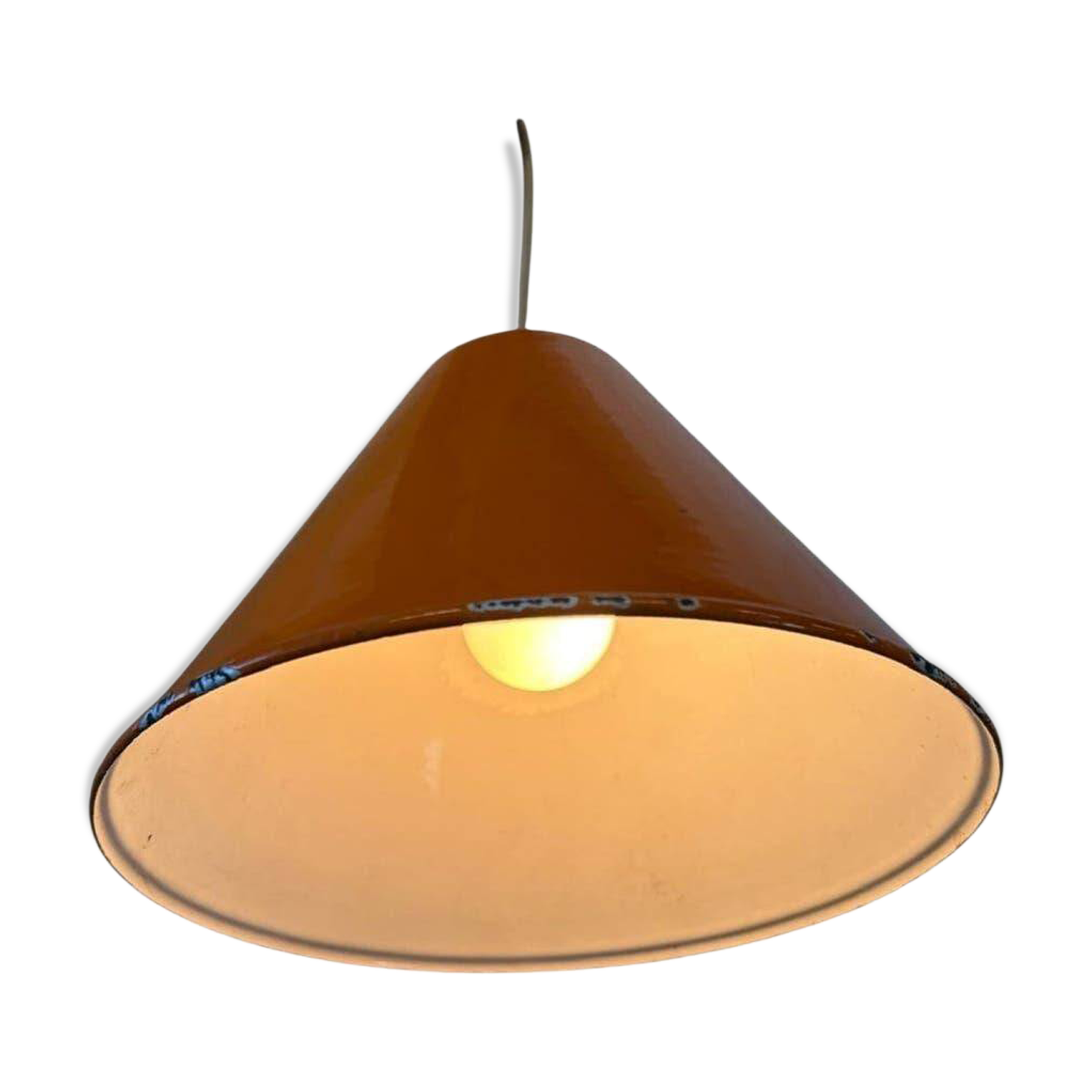 Vintage orange metal pendant light