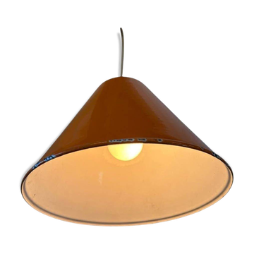 Suspension vintage en métal orange