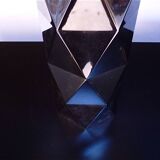 Set of 2 Brutalist Sculptural Chromed Metal Table Lamps, Italy 1960s