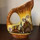 Quimper fouillen faience pitcher from the 50s/60s oblique shape gorse decor