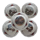 5 assiettes creuses H.Loux Sarreguemines Obernai