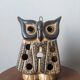 Owl tealight holder ceramic handmade owl candle holder brutalist
