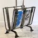 Vintage Brutalist Steel Magazine Rack