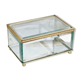 Beveled and chiseled glass and brass jewelry box