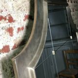 Square brewery mirror in metal champagne color 178 cm