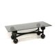 Grande table basse vintage brutaliste Space Age avec plateau en verre fabriquée dans les années 70