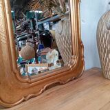 80s beveled gold mirror