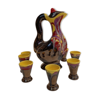 1960 Ceramics Liqueur Service Vallauris