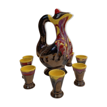 1960 Ceramics Liqueur Service Vallauris