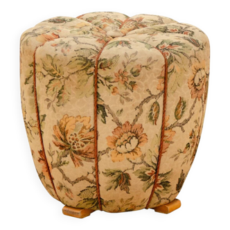 Midcentury Art Deco Pouffe by Jindřich Halabala, 1950s, Czechoslovakia