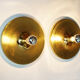 Pair of golden wall lights Flush Lights, Germany 1970s