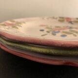 3 sweet pea plates, Samadet earthenware, 18th century