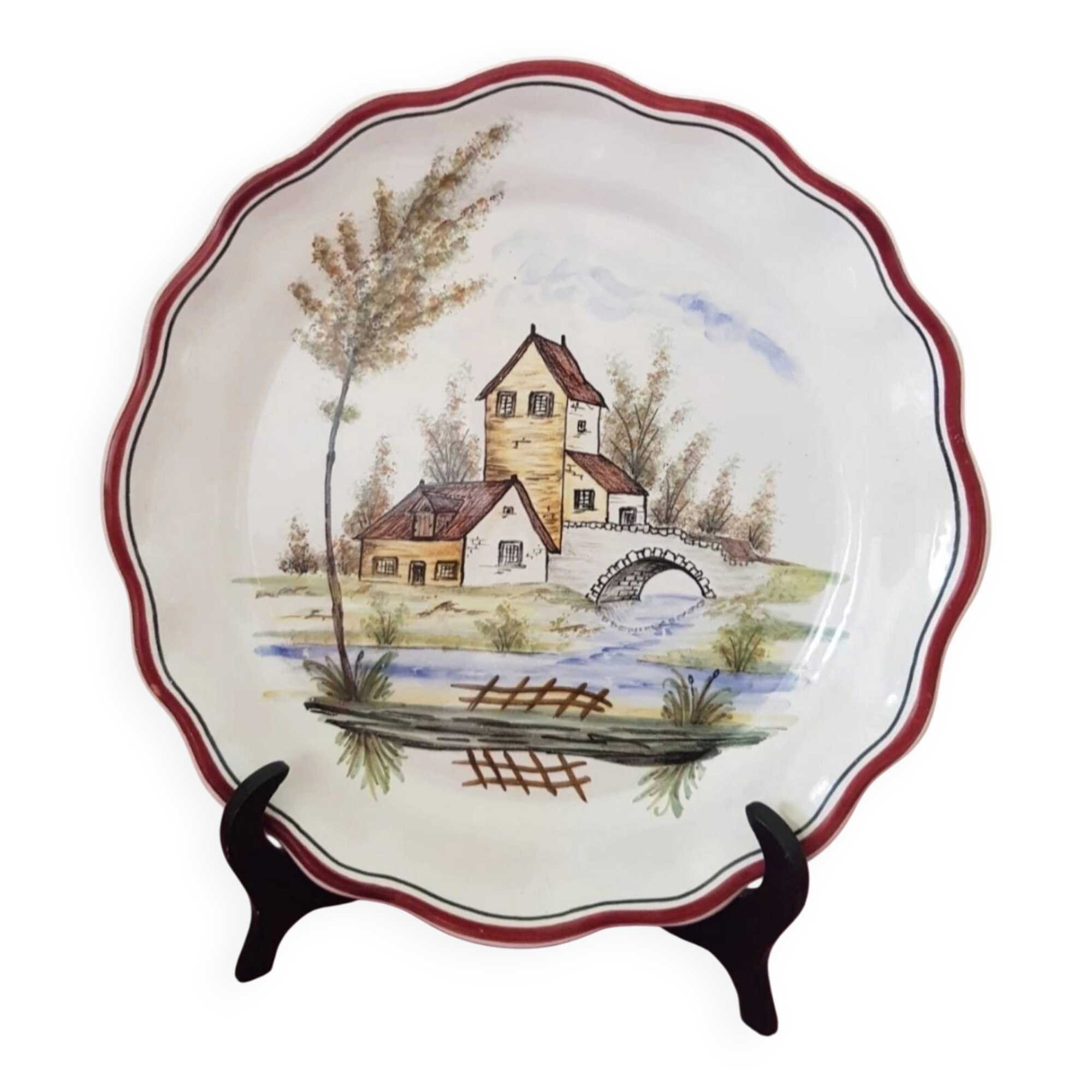 Antique plate, wall-mounted, Malicorne, France