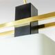 1960s Italian Stilnovo ceiling pendant with opaline glass shades and brass details