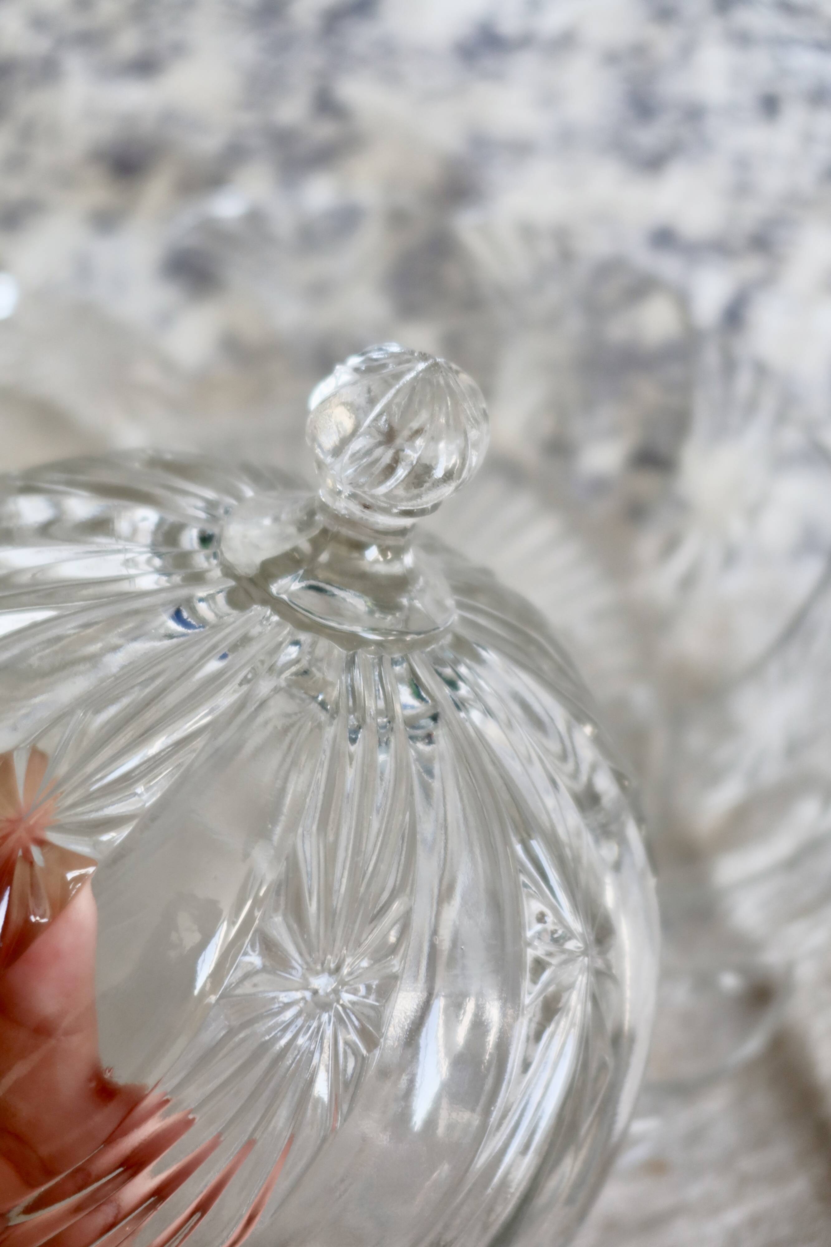 Vintage pressed glass cheese bell