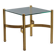 Vintage brass coffee table with glass top, Italian design from the 1970s.