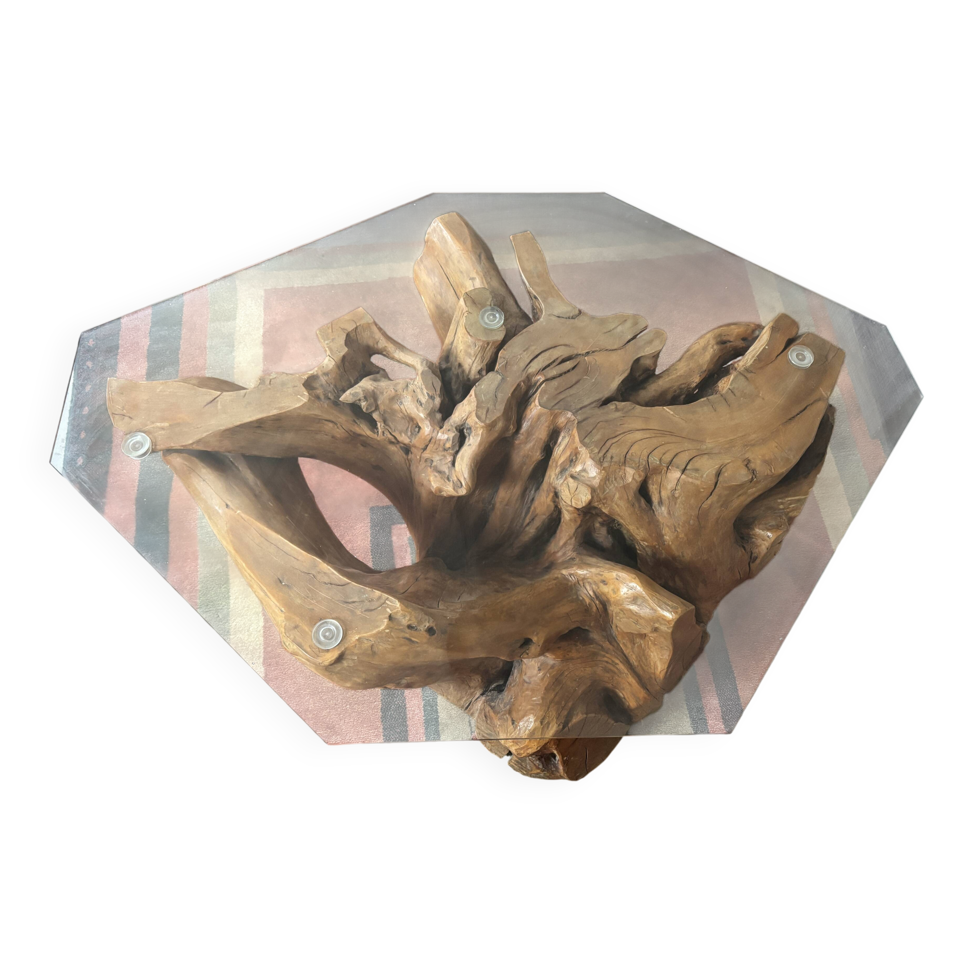 Olive tree stump coffee table