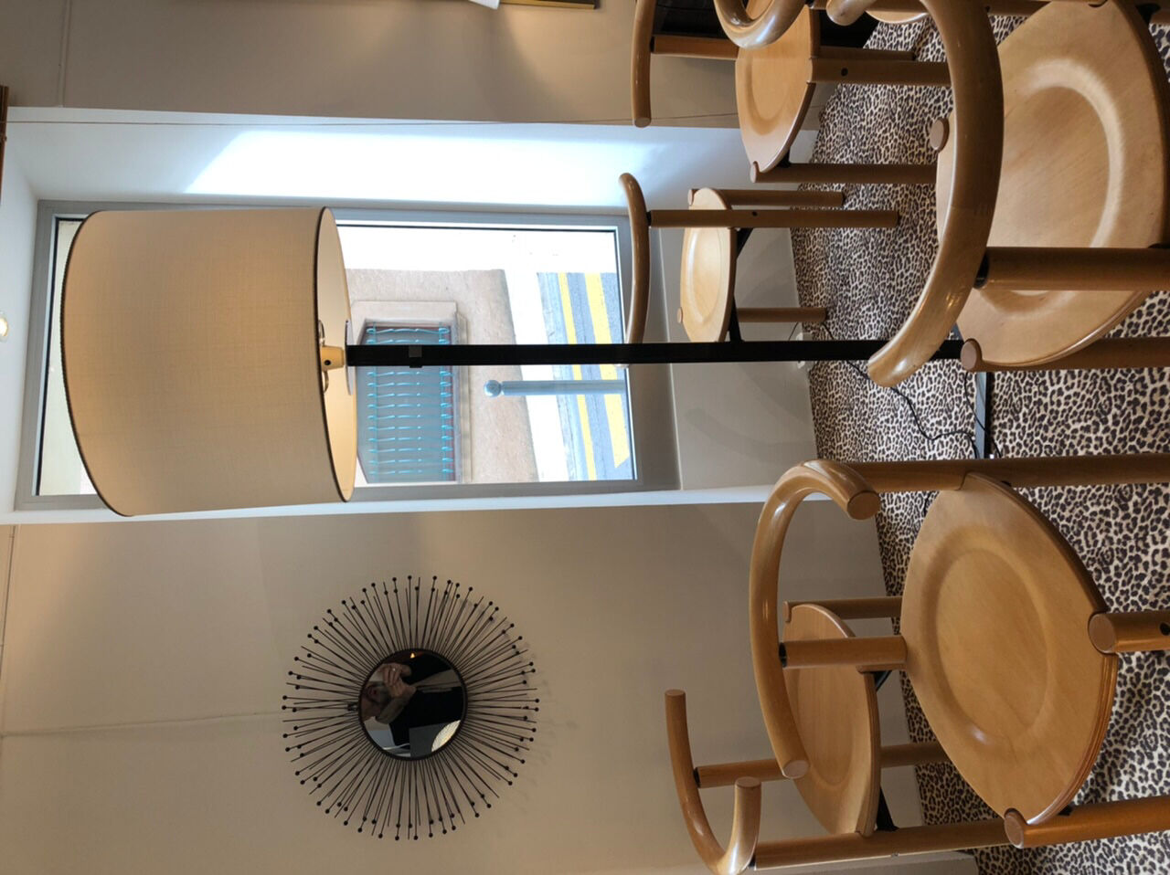 Series of 6 beech chairs Lübke