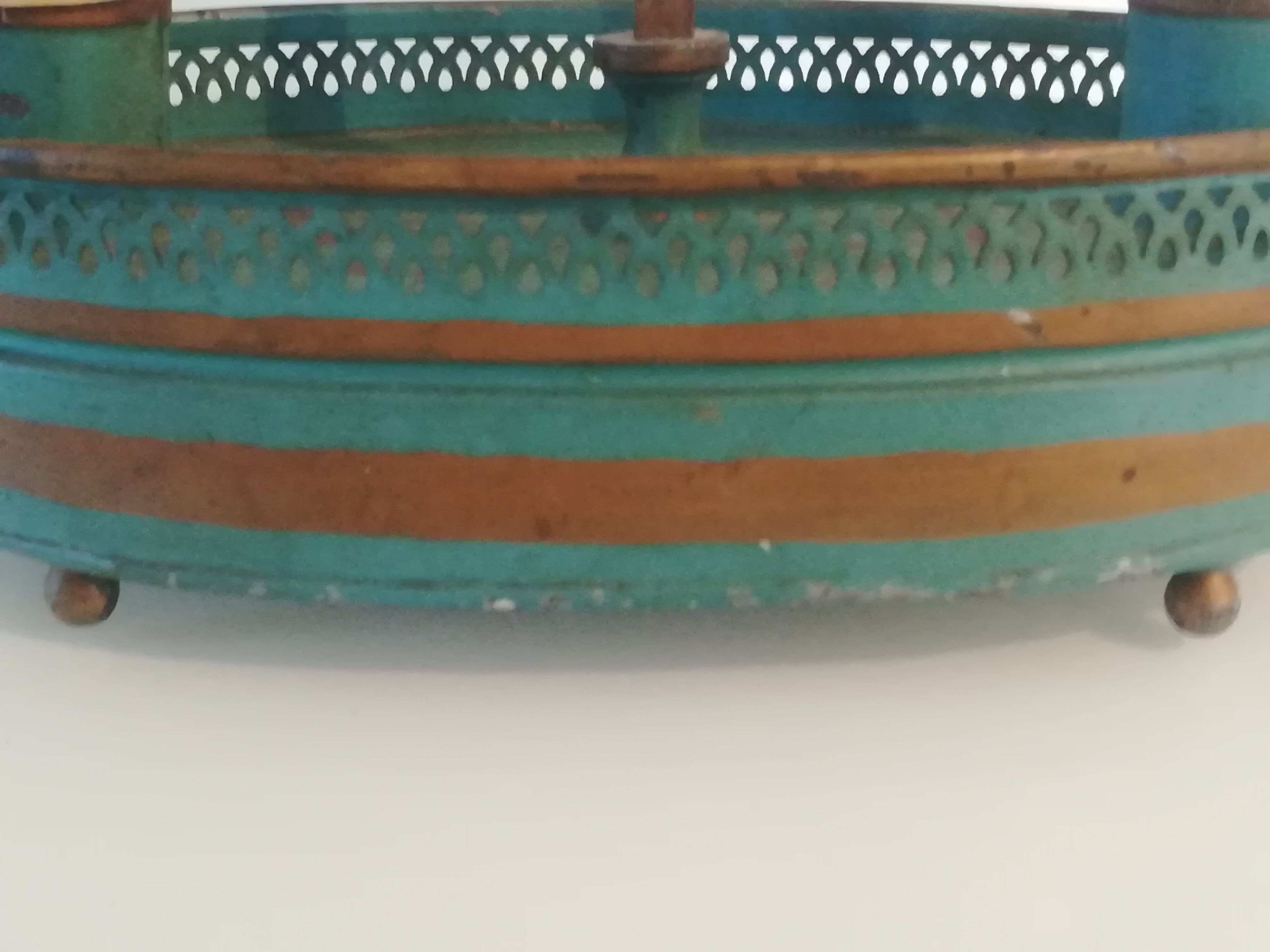 Painted metal hot water bottle lamp