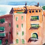 André Duculty (1912-1990) Watercolor on paper "Saint Tropez" Signed lower left
