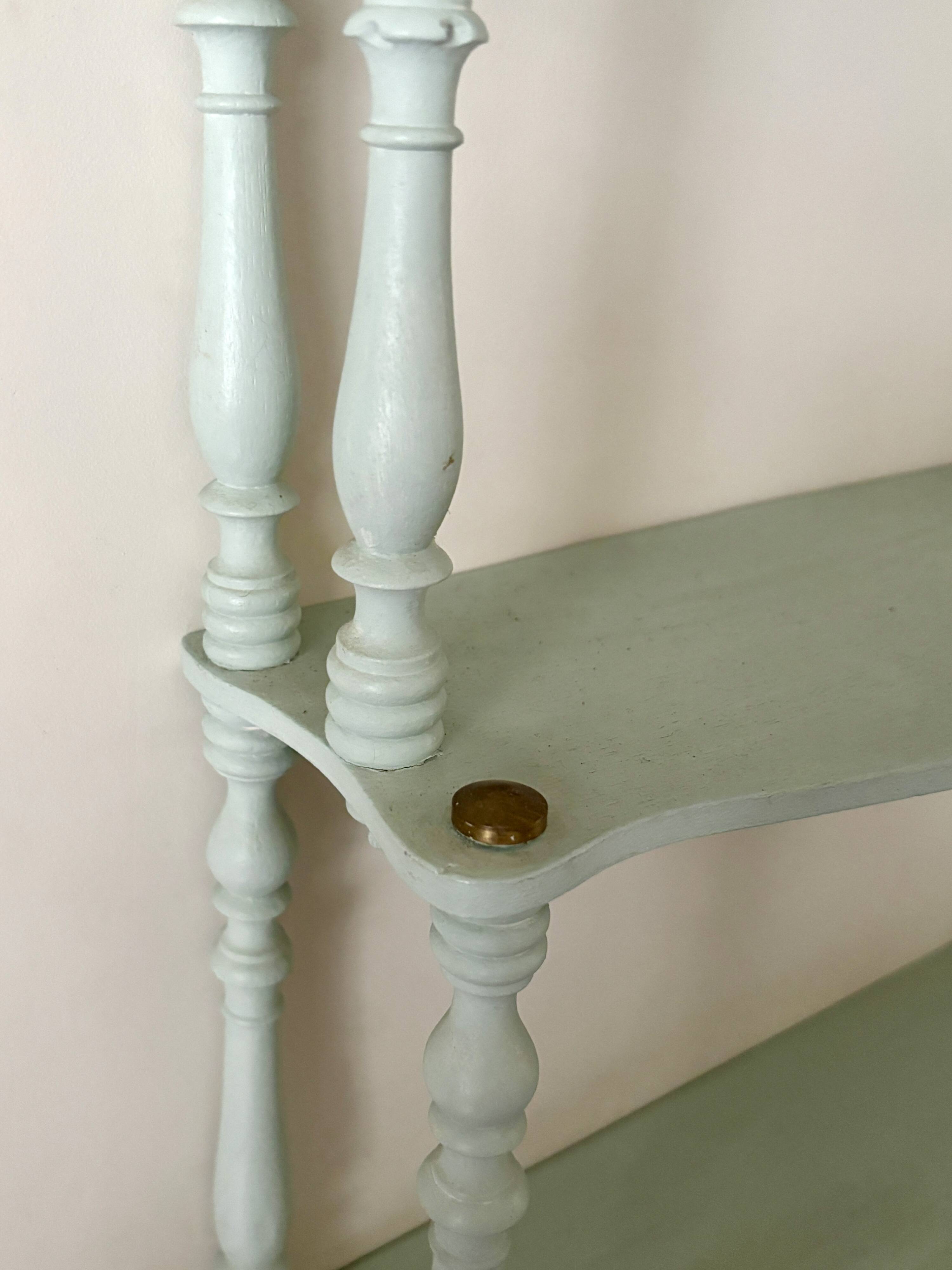 Étagère murale 3 tablettes en bois bleu ciel