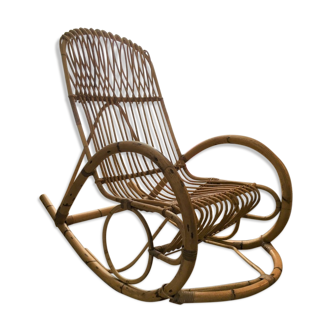 Vintage rocking-chair rattan