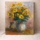 Still life with yellow flowers – oil on canvas signed H. Schramm – 46 x 3