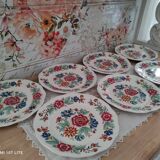 Set of 7 flat plates Sarreguemines Vence model