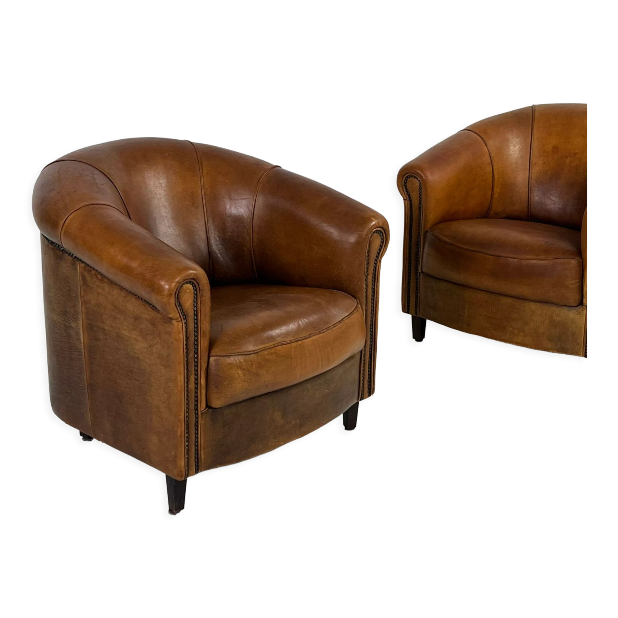 Set of 2 club armchairs