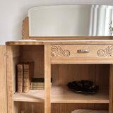 Art Deco oak sideboard with mirror (removable)