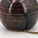 Dark brown spherical lamp in stoneware by Guy Baudat, 1970s.