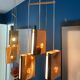 Copper and glass pendant light from the 1970s.