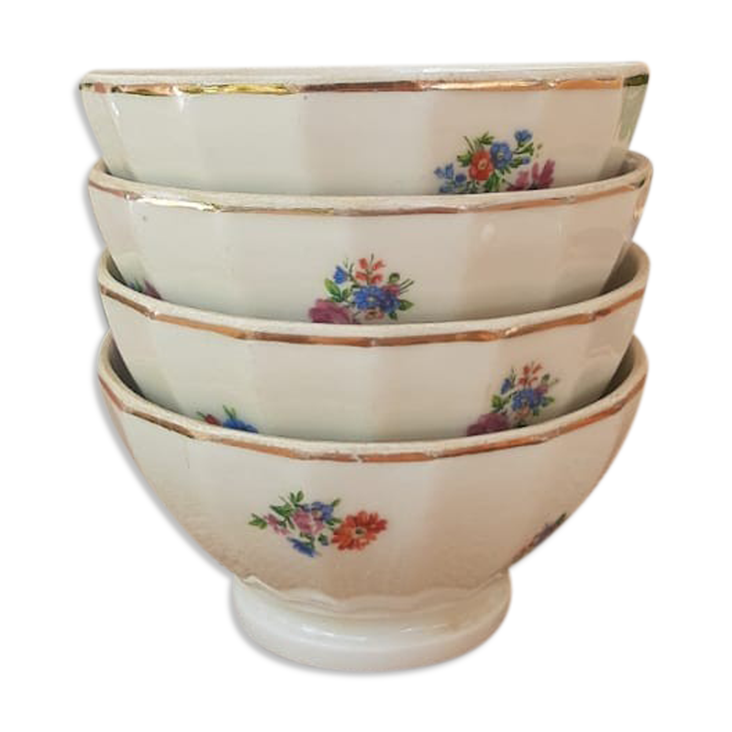 Set of 4 porcelain bowls of old limoges
