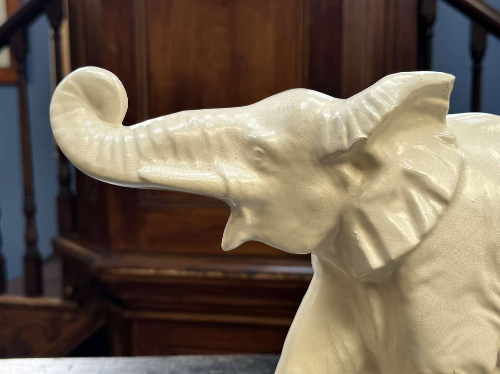 Large Art Deco ceramic elephant - Dolly made by Le Jan
