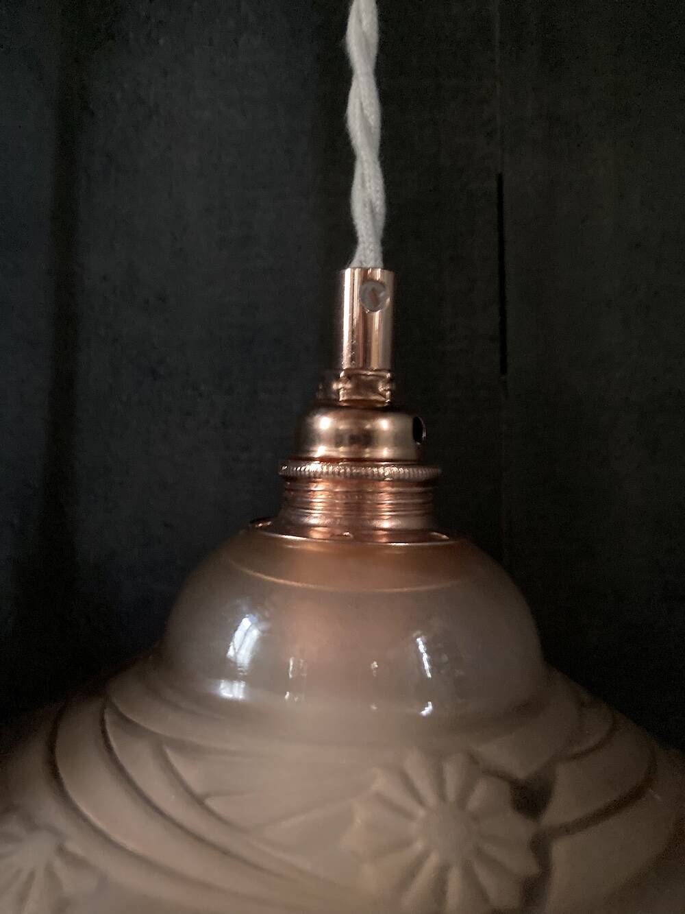 Pink glass walking lamp