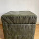 Pouf leather chest patchwork vert  De Sède