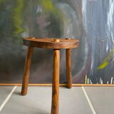 Vintage tripod wood farm stool