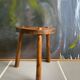 Tabouret de ferme bois tripode vintage