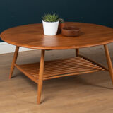Retro vintage solid elm Ercol model 454 supper table, coffee table