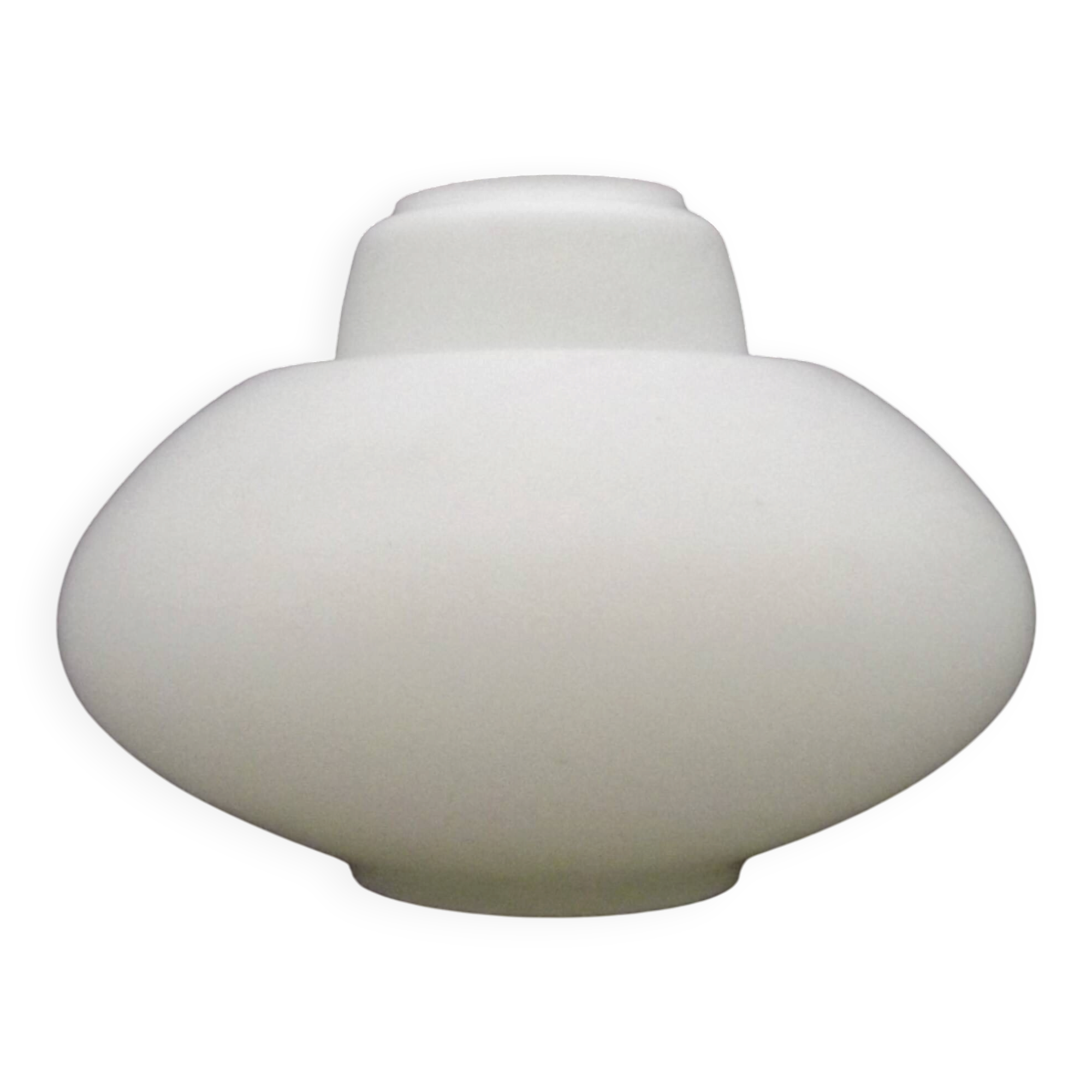 Large French Vintage Retro White Opaque Glass Pendant Ceiling Light Shade