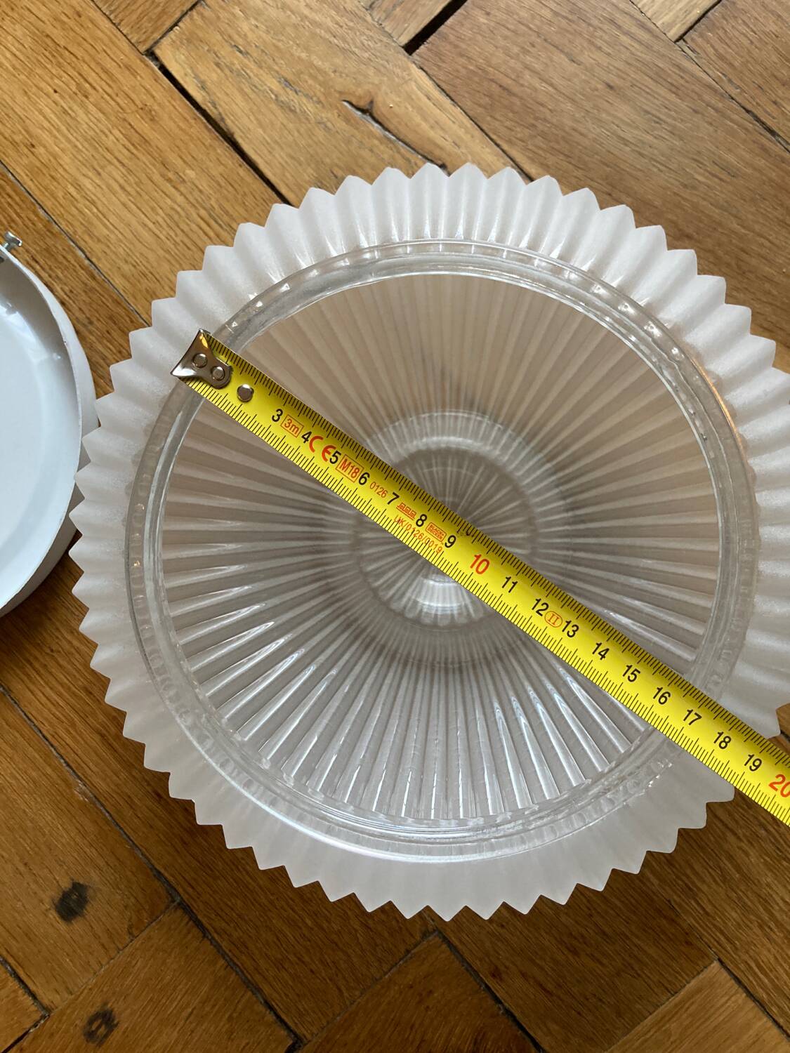 Molded glass flower wall light