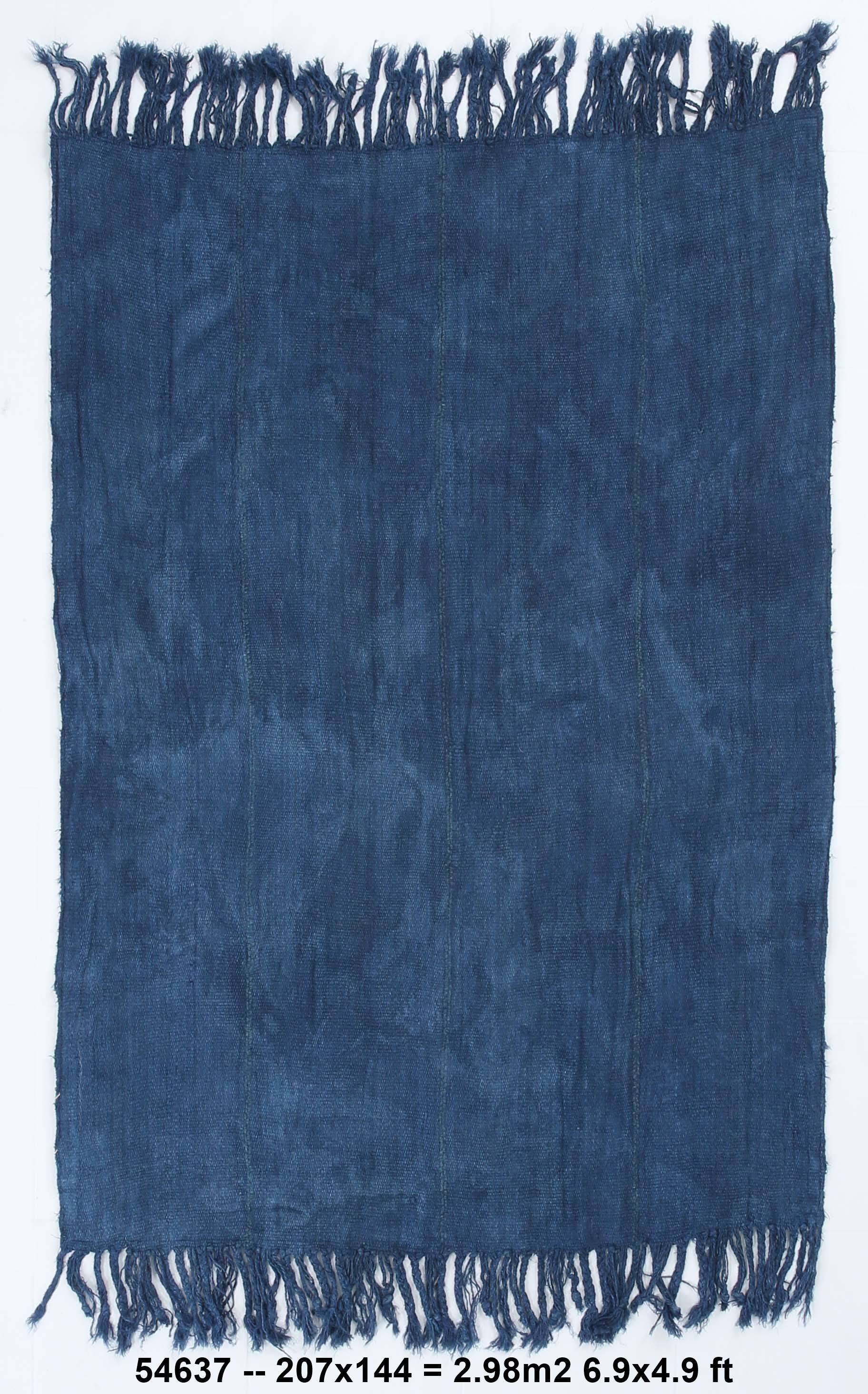 Shades Of Blue Vintage Kilim Rug, 144x207Cm