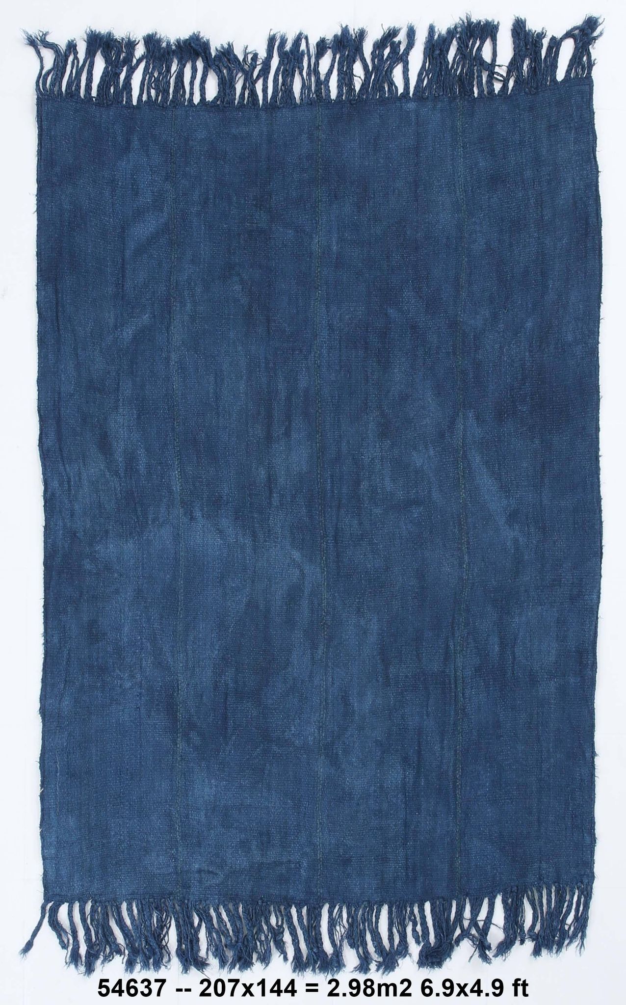 Shades Of Blue Vintage Kilim Rug, 144x207Cm