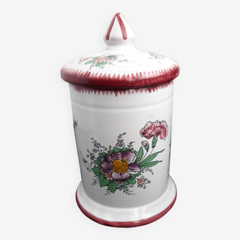 Pot with lid faïencerie d'art d'angoulême "le renoleau" 21 cm high