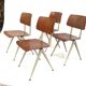 Lot of 4 vintage school chairs Galvanitas S16 Netherlands