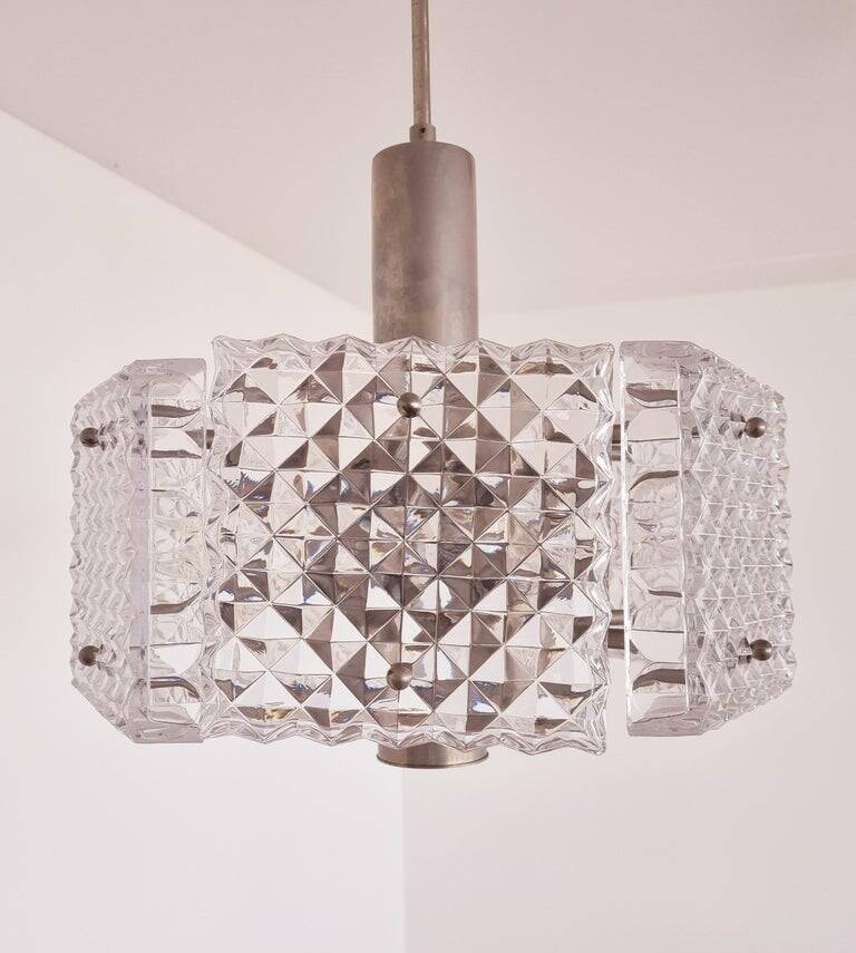 Chandelier du milieu du siècle dans le style de Kalmar, Autriche, années 1960.