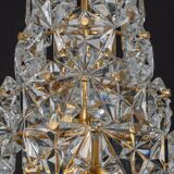 Chandelier, brass and crystal glass by Kinkeldey, Germany, 1970s.