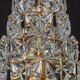 Chandelier, brass and crystal glass by Kinkeldey, Germany, 1970s.