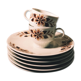 Retro cup and plate service 70 ́s