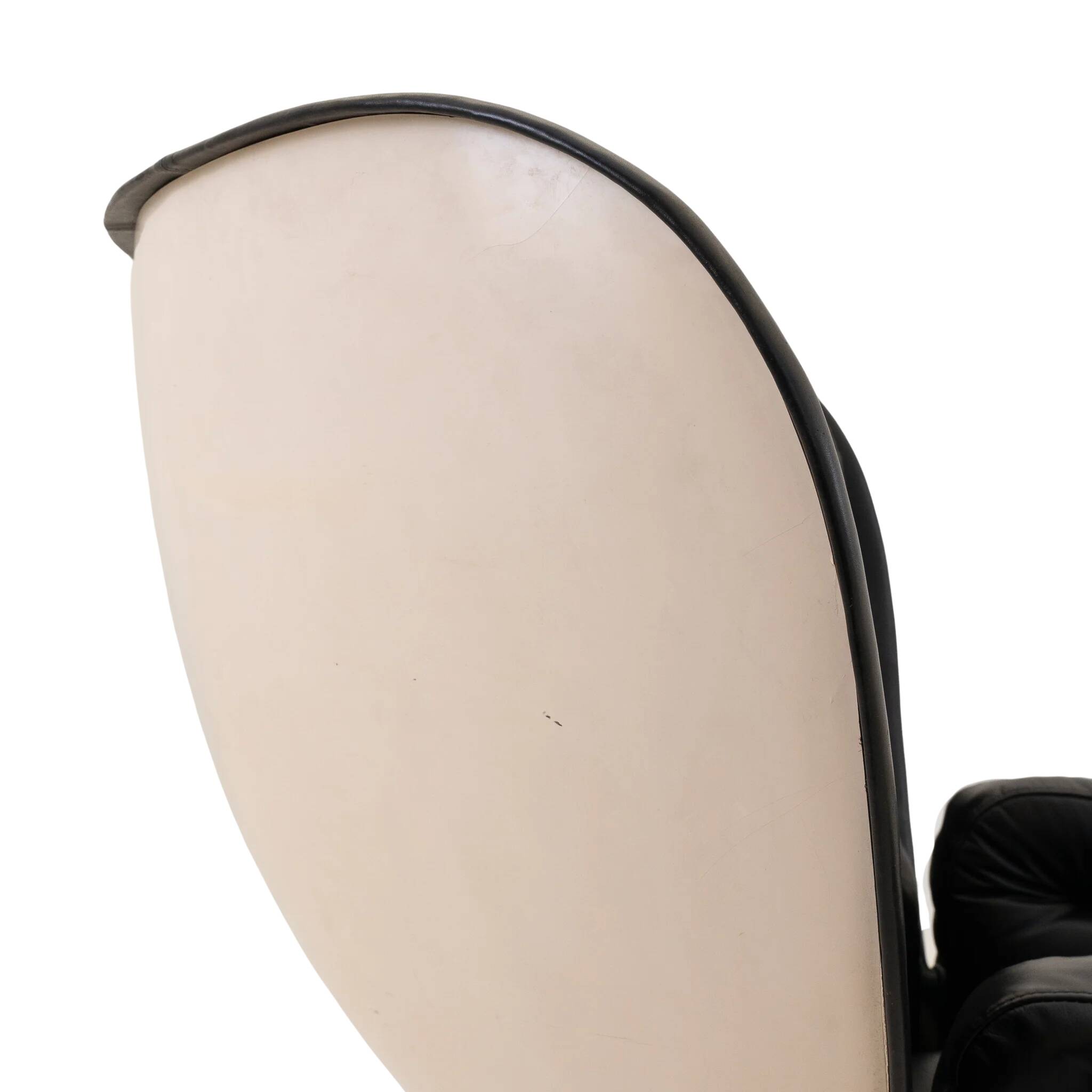 Elda Chair, Joe Colombo, Comfort, Black and Creme, Italy, circa 1970